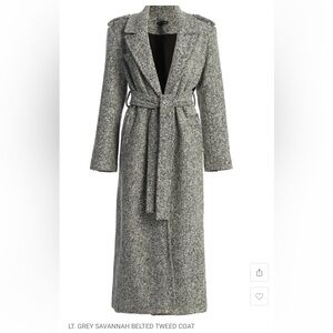 JLUXLABEL Black and White Tweed Coat